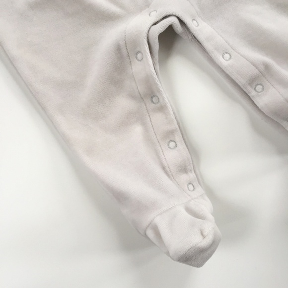 Janie and Jack Gray Velour Footie - Picture 5 of 8